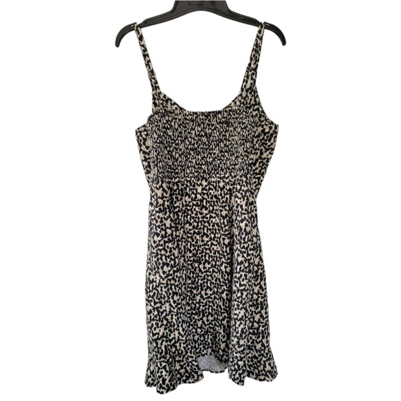 Old Navy Cami Ruffle Animal Print Linen Blend Mini Dress Size Medium - Picture 2 of 7
